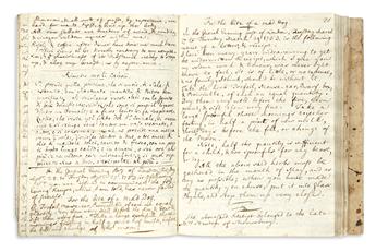 MEDICAL RECIPE AND COMMONPLACE BOOK.  Manuscript in English with passages in French, Latin, and Italian. 18th century. Lacks 4 leaves.